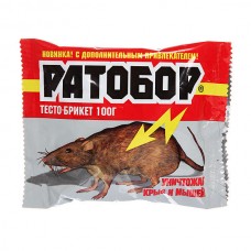 Тесто - брикет от крыс и мышей  100 г    " РАТОБОР"