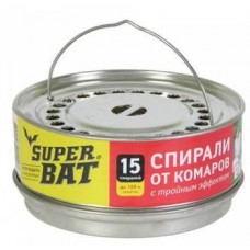 Спирали от комаров в металлической банке с тройным эффектом SUPER BAT