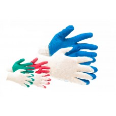 Перчатки рабочие одинарный облив (синие,красные ,зеленые)